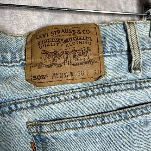 Vintage Levi's 505 Jeans Mens Size 36X30 Blue Stonewashed Denim Straight Leg 90s - Picture 4 of 11